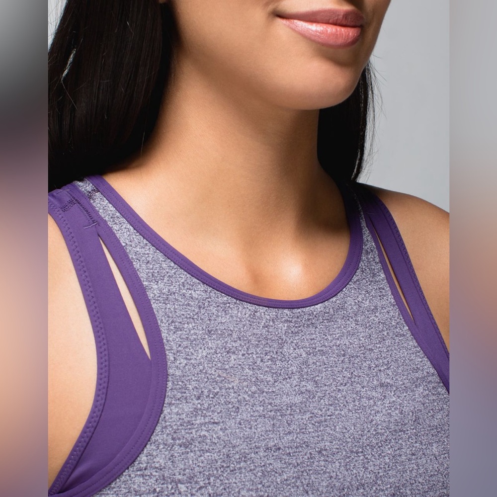 Lululemon Inspiration Tank Women’s Size 6 US‎ Purple Grape Built-In Bra - Picture 7 of 14